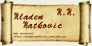 Mladen Matković vizit kartica